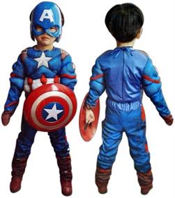 img 2 attached to Upgrade Your Style with Magnetry Captain America Classic Costume (Blue): Timeless Appeal & Impeccable Design