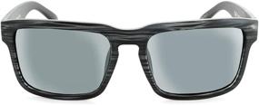 img 1 attached to Optic Nerve Mashup Unisex Sunglasses: Matte Driftwood Grey Frame, Polarized Smoke with Silver Flash Lens - Ultimate Eye Protection