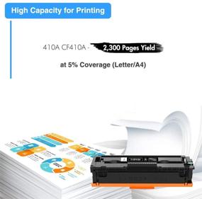 img 2 attached to 🖨️ TRUE IMAGE Compatible Toner Cartridge for HP 410A CF410A CF410X - High-Quality Black Ink Replacement (1-Pack) for MFP M477 & M452 Printers