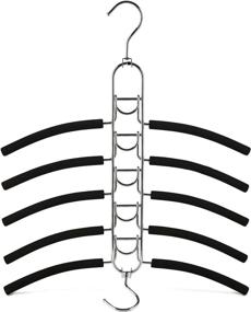 img 4 attached to Better to U 2 Pack Space Saving Metal Sweater Hanger with 5-in-1 Design: Black, Anti-Slip Foam, Swivel Hooks - Perfect Closet Storage Organizer for Coats, Shirts, Blouses, Suits, Camisoles