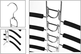 img 3 attached to Better to U 2 Pack Space Saving Metal Sweater Hanger with 5-in-1 Design: Black, Anti-Slip Foam, Swivel Hooks - Perfect Closet Storage Organizer for Coats, Shirts, Blouses, Suits, Camisoles