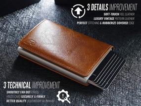 img 2 attached to Modern Ejector Credit Accessories: Sleek Minimalist Leather with Aluminum Touch for Stylish Men