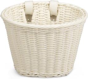 img 4 attached to Handwoven Wicker Kids Bike Basket for Girls Boys - Front Handlebar Basket for Bicycles, Tricycles, Balance Scooters - Waterproof with Leather Straps - Small Basket for Women