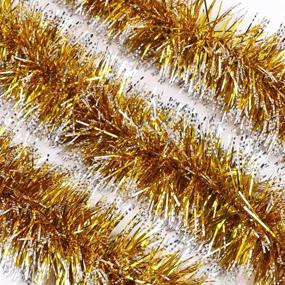 img 3 attached to 🎄 5pcs 33ft Christmas Tinsel Garlands: Golden & Silver Shinny Xmas Tree Hanging Garland Decorations Metallic for Christmas Party Decoration - DIYDEC