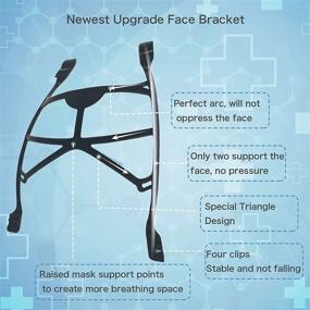 img 2 attached to 🐺 Awolf Face Mask Support Frame Black: New Upgrade Clip Design for Enhanced Nose Protection, Lipstick Friendly, Reusable & Washable - 5Pcs, 5 Count (Pack of 1)