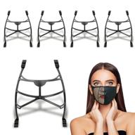 🐺 awolf face mask support frame black: new upgrade clip design for enhanced nose protection, lipstick friendly, reusable & washable - 5pcs, 5 count (pack of 1) logo