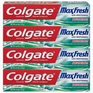 🦷 зубная паста colgate max fresh с осветлением и полосками для свежести дыхания, очищающая мята, ограниченное издание - 6 унций, 24 унции (пачка из 4) logo