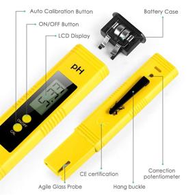 img 2 attached to 🟡 Alysontech Digital pH Meter: High-Precision Pocket Water Quality Tester (Yellow)