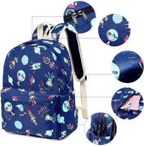img 3 attached to CAMTOP Preschool Backpack Kindergarten Dinosaur Dark Backpacks