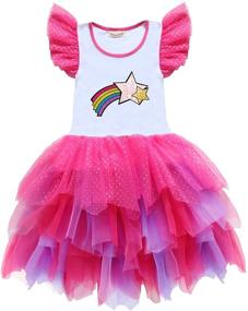 img 4 attached to Long Sleeve Girls Outfits for Princess Unicorn Birthday Party in Spring and Autumn