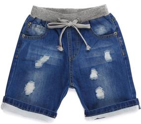 img 4 attached to Encontrar Boys Ripped Jeans Shorts Boys' Clothing
