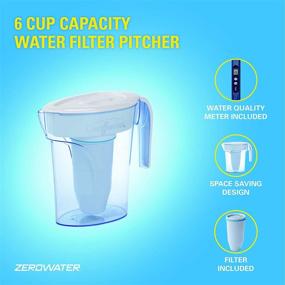 img 1 attached to 🚰 ZeroWater ZP-006-4: NSF Certified 5-Stage Water Filter Pitcher - Lead & Heavy Metal Reduction - White & Blue