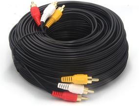 img 2 attached to 100 ft RCA to RCA M/Mx3 Audio Video Cable, Composite Cord for TV, DVD, VCD, etc.