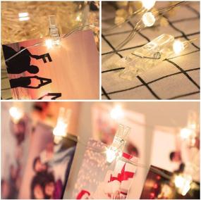 img 2 attached to 🌟 Vibrant 20 LED Photo Clip String Lights: 6.56ft, Battery Operated & USB Fairy Lights with Remote Timer for Wall Decor, Photo Banners, Cards, Memos, Picture Holder - 10 Color Changing Options!