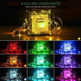 img 3 attached to 🌟 Vibrant 20 LED Photo Clip String Lights: 6.56ft, Battery Operated & USB Fairy Lights with Remote Timer for Wall Decor, Photo Banners, Cards, Memos, Picture Holder - 10 Color Changing Options!