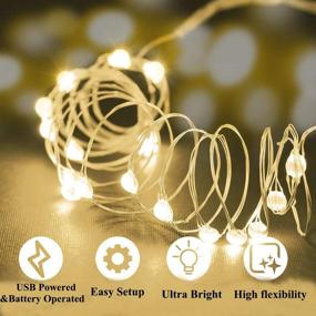 img 1 attached to 🌟 Vibrant 20 LED Photo Clip String Lights: 6.56ft, Battery Operated & USB Fairy Lights with Remote Timer for Wall Decor, Photo Banners, Cards, Memos, Picture Holder - 10 Color Changing Options!