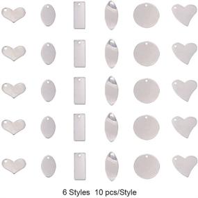 img 3 attached to 🔖 PH PandaHall 60 Pieces Assorted Styles of Stainless Steel Stamping Tag Pendants Charms - Ideal for DIY Craft Making of Bracelets, Necklaces, Jewelry