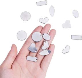 img 1 attached to 🔖 PH PandaHall 60 Pieces Assorted Styles of Stainless Steel Stamping Tag Pendants Charms - Ideal for DIY Craft Making of Bracelets, Necklaces, Jewelry