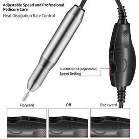 img 3 attached to DELIFO Nail Drill Set with 6 Heads & 6 Sanding Bands - Professional Electric Portable Manicure Pedicure Tools for Acrylic Nails, Polishing Shape, USB Rechargeable