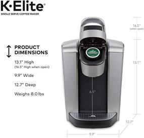 img 1 attached to Keurig C K-Elite Coffee Maker, Single Serve K-Cup Pod Brewer with Iced Coffee Capability, Extra Accessories Included, 75oz, Brushed Silver Plus Filter Bundle