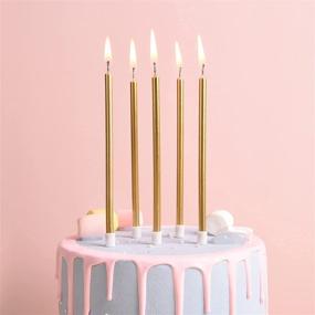 img 3 attached to 24-Count Gold Long Thin Metallic Birthday Candles for PHD 🎂 Cake – Ideal for Birthday Parties, Wedding Decorations, and Party Candles