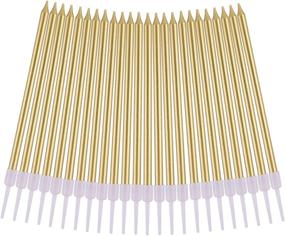 img 1 attached to 24-Count Gold Long Thin Metallic Birthday Candles for PHD 🎂 Cake – Ideal for Birthday Parties, Wedding Decorations, and Party Candles