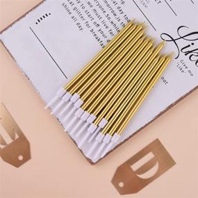 img 2 attached to 24-Count Gold Long Thin Metallic Birthday Candles for PHD 🎂 Cake – Ideal for Birthday Parties, Wedding Decorations, and Party Candles