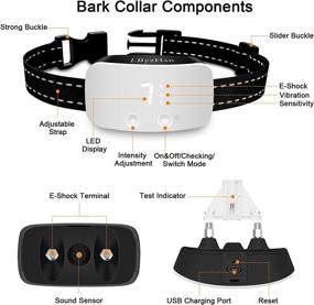 img 1 attached to 🐶 Rechargeable Dog Bark Collar with 3 Training Modes, Adjustable Sensitivity Levels 0-7, Smart Touch Buttons - Ideal for Small, Medium, and Large Dogs