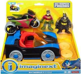 img 1 attached to 🦇 Enhanced Fisher Price Imaginext Super Friends Batmobile Action Figurines and Collectibles