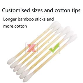 img 3 attached to 🌾 Organic Cotton Swabs Large Size 860pcs: Enhanced with Longer Bamboo Stick and More Cotton!