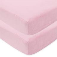 👶 american baby company set of 2 heavenly soft chenille fitted crib sheet for standard crib and toddler mattresses, pink, 28"x 52", ideal for girls logo