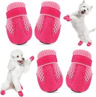 🐾 breathable mesh mini dog shoes for hot pavement - summer pet sandals with adjustable strap | soft & lightweight puppy paw protector - ideal for small breeds | koeson логотип