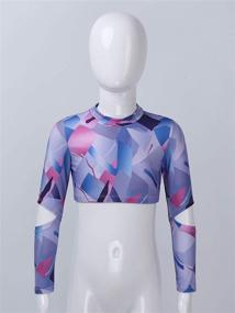 img 2 attached to Inhzoy Sleeve Turtleneck Bodyliner Sportswear for Girls' Tops, Tees, and Blouses