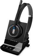 sennheiser sdw 5066 (507024) - double-sided wireless dect headset for desk phone softphone/pc & mobile phone, dual microphone, ultra noise cancelling, black logo