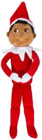 img 1 attached to 🎅✨ Christmas Plushee Pals Bundle Dark Skin Brown Eyed Boy and Girl - Elf on The Shelf (1)