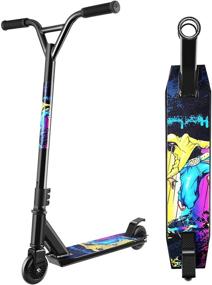 img 4 attached to 🛴 Hikole Pro Scooter for Kids Boys Girls Teens 8 Years and Up - Freestyle Tricks Scooter - Entry Level Stunt Scooter for Skatepark and Street Tricks