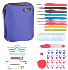 img 4 attached to Damero Crochet Hooks Set with 9 Pcs Soft Grip Handles - Ergonomic Crochet Hooks Kit and Accessories for Beginners and Crocheters in Purple
