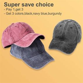 img 3 attached to 🧢 MEINICY 3 Pack Washed Plain Baseball Cap, Retro Adjustable Dad Hats for Men/Women, Unstructured Cotton - Perfect Gift for Fashion Enthusiasts