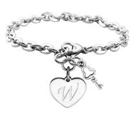 🎁 stainless steel initial bracelets for women - perfect gifts for girls logo