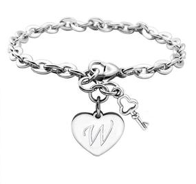 img 4 attached to 🎁 Stainless Steel Initial Bracelets for Women - Perfect Gifts for Girls