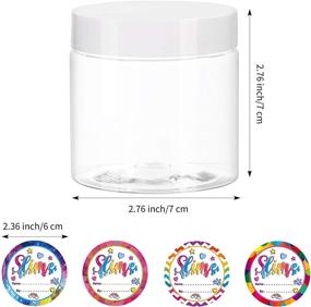 img 3 attached to 🍶 Multipurpose Habbi 24 Pack 6OZ Plastic Slime Containers with Lids and Stickers