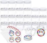 🍶 multipurpose habbi 24 pack 6oz plastic slime containers with lids and stickers logo
