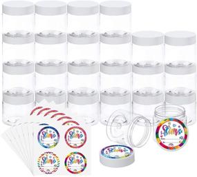 img 4 attached to 🍶 Multipurpose Habbi 24 Pack 6OZ Plastic Slime Containers with Lids and Stickers