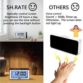 img 3 attached to ⏰ SHRATE Digital Alarm Clock: Battery Operated Desk Clock with Large Display & Smart Sensing Technology for Bedrooms - Visible at Night, Temperature Included