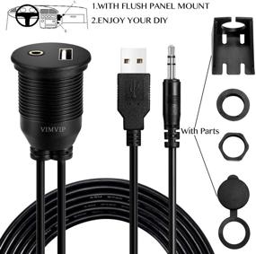 img 2 attached to 🎶 Ultra-Long VIMVIP USB & 3.5mm AUX Extension Flush Mount Cable - Enhance Car, Bike, Boat, and Motorcycle Audio Experience