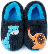 non-slip cartoon animal slippers for boys and girls - lightweight cotton toddler shoes with elastic bands, cushioning insoles - indoor soft and comfortable slipper logo