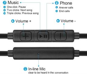img 1 attached to Наушники RiJuva с микрофоном, регулировкой громкости и шумоизоляцией - наушники в ушном крючке под 45° для LG, Chromebook, Nokia, HTC, ноутбука - полуночно-черные, HiFi стерео звук и плоский кабель, 3.9 фута.