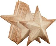 🌟 versatile unfinished wood half 3d stars - 12-pack, ideal for crafts, decorations & diy projects - 4.5 x 4.5 x 1 inches logo