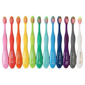 img 3 attached to 12-Pack Rainbow Toothbrushes for Kids aged 3-8 years by TheTwelve