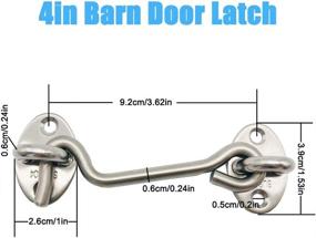img 2 attached to 🚪 4-inch Stainless Steel Barn Door Lock Hook & Eye Latch with Mounting Screws - Sliding Door, Garage, Window, Cabin, Bathroom, Closet, Bedroom (Silver)